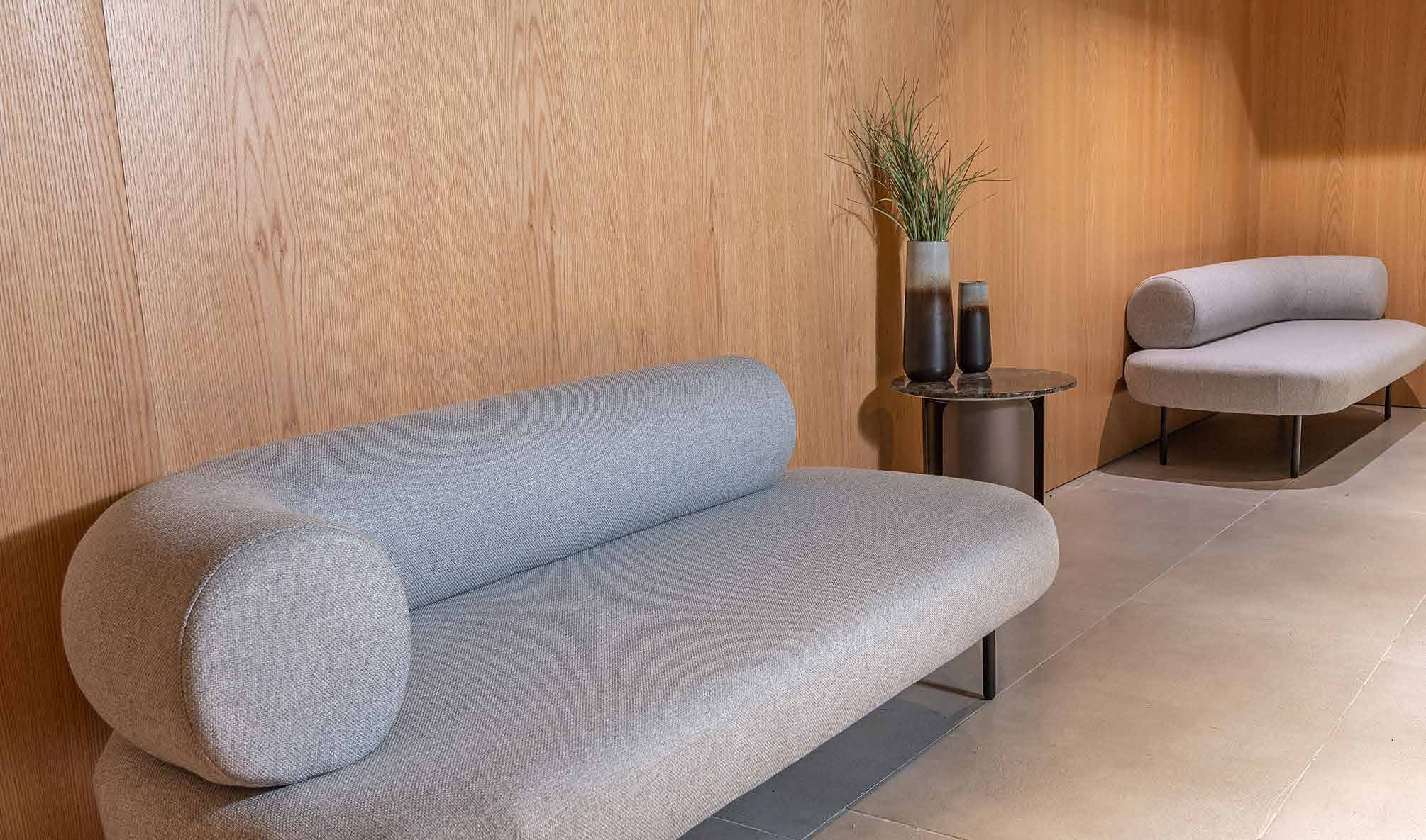 The Cape D'or lobby in warm oak