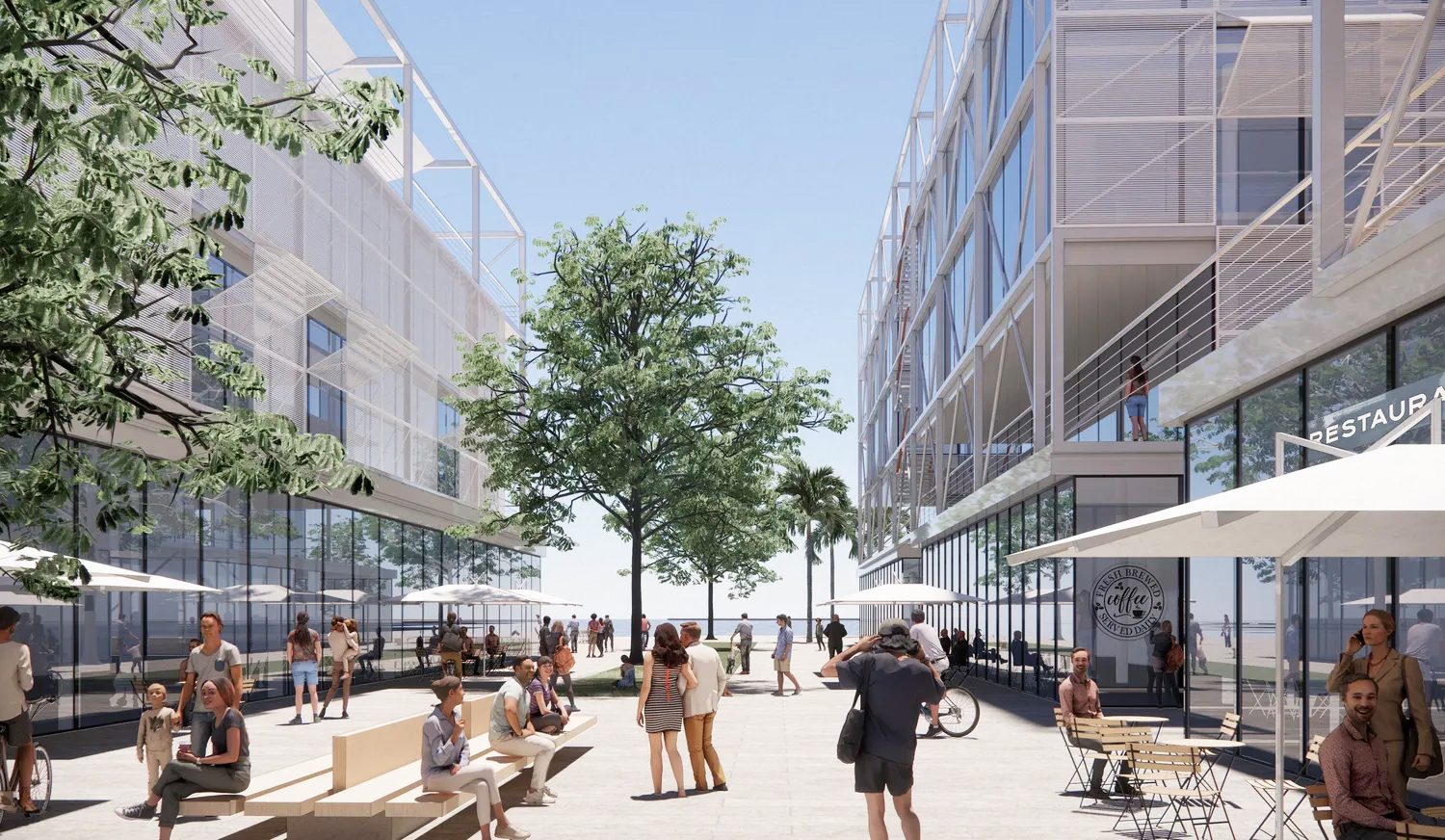 The planned port terminal and cruise berth on Haifa's new waterfront